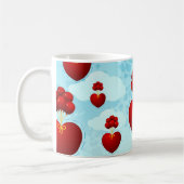 Coeur rouge avec ballons, tasse (Gauche)
