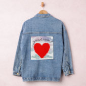 COEUR ROUGE AVEC NUAGES DENIM NOM PERSONNALISÉ DU (Hangar)