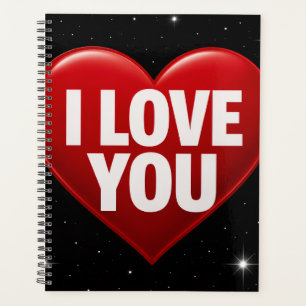 Cœur rouge avec typographie blanche "JE T'AIME" Co