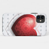 Coeur rouge, coque iphone (Dos (Horizontal))