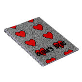 coeur rouge doodé carnet cadeau (Côté Droit)