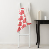 Coeur rouge doré large couverture sherpa (En situation)