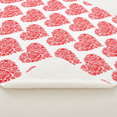 Coeur rouge doré large couverture sherpa (3/4)