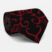 Coeur rouge et noir Mariage gothique Cravate mascu (Roulé)