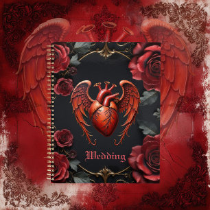 Coeur rouge gothique avec Rose - Romantique foncé