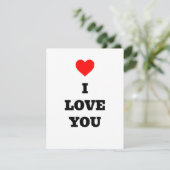 Coeur rouge Je t'aime Carte Saint Valentin (Debout devant)