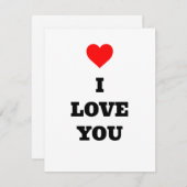 Coeur rouge Je t'aime Carte Saint Valentin (Devant / Derrière)