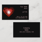 Coeur rouge noir côté carte de visite (Devant / Derrière)