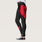 Coeur - Rouge noir - Emo - Goth - Leggings (Gauche)