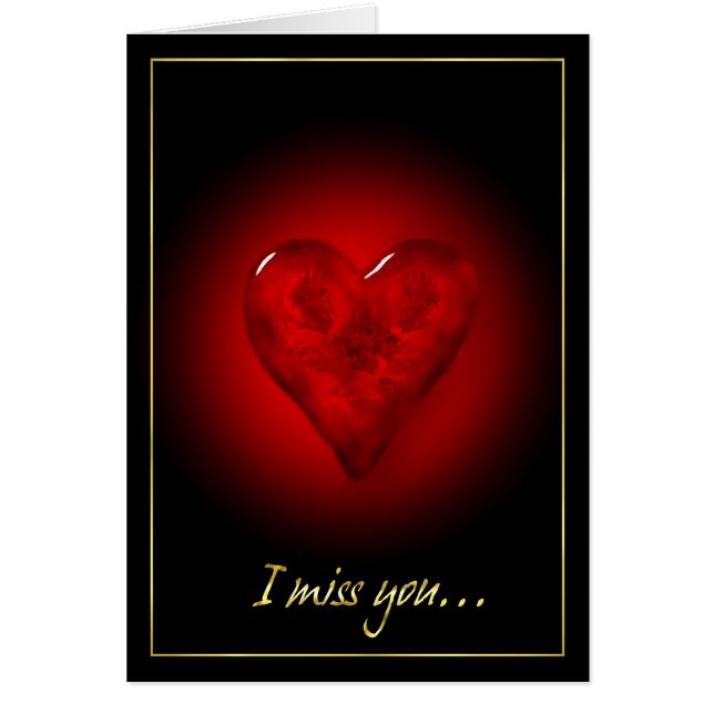 Coeur rouge peint en verre (Devant)