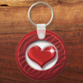 Coeur rouge romantique porte - clés & porte-clés (Recto)