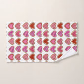 Coeur rouge rose Sucre Cookie Saint Valentin Amour (Serviette à main)