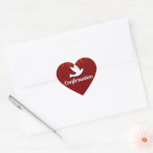 Cœur Rouge, Sticker Coeur, Confirmation, Dove, Rayons (Enveloppe)