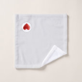 Cœur rouge sur fond argenté (Gant de toilette)