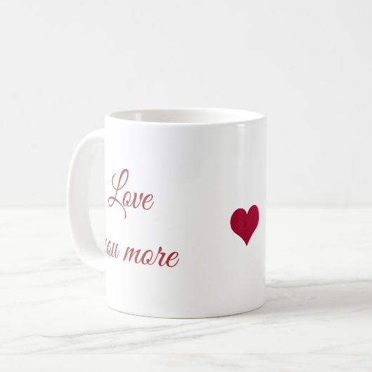 coeur rouge vous aimer plus Mug (Devant gauche)