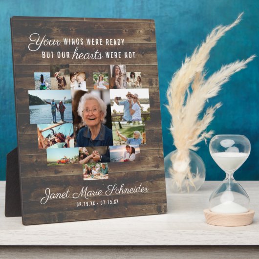 Cœur rustique | Plaque commémorative de collage ph (Côté)