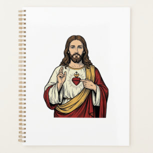 Cœur Sacré de Jésus Gravure Vintage Art Vectoriel_