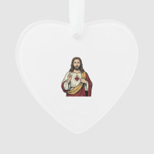 Cœur sacré de Jésus gravure vintage Art vectoriel_