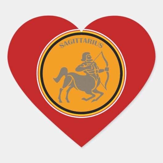 Cœur Sagittarius Coeur Sticker (Devant)