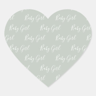Cœur Script Green Baby Girl Sticker Coeur moderne