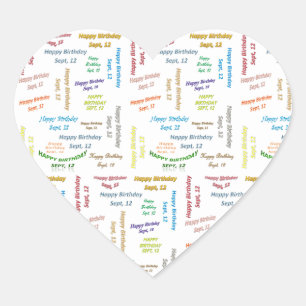 Cœur Septembre, 12 Anniversaire Sticker