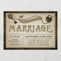 Coeur serrure et squelette clés mariage Invitation