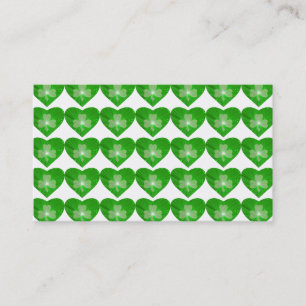 Coeur shamrock "coeurs" carte de visite blanc