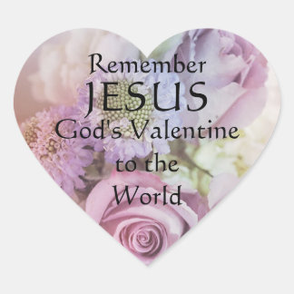 Cœur Souvenez-vous de Jésus : Sticker Saint-Valentin de