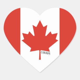 Cœur Splendide Sticker Coeur Patriotique Drapeau Canada