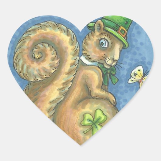 Cœur ST. PATRICK'S DAY IRISH SQUIRREL STICKER Sheet (Devant)