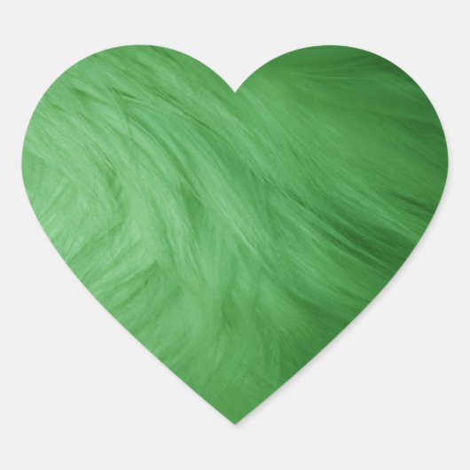 Cœur Sticker à coeur imprimé à fourrure verte (Devant)