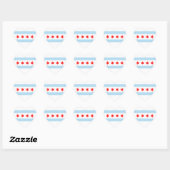 Cœur Sticker à drapeau de Chicago (Feuille)