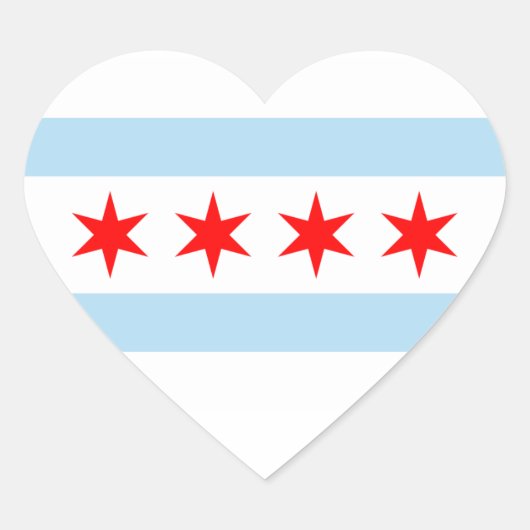 Cœur Sticker à drapeau de Chicago (Devant)