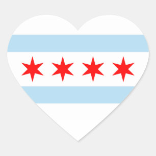Cœur Sticker à drapeau de Chicago