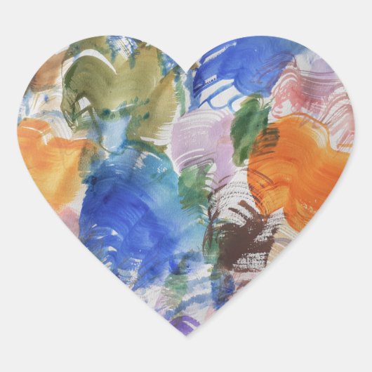 Cœur Sticker à éclaboussure couleur (Devant)