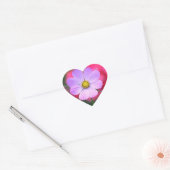Cœur Sticker à fleurs Cosmos rose (Enveloppe)