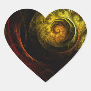 Cœur Sticker Abstrait d'art floral Sunrise