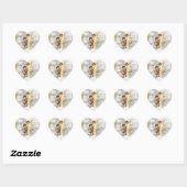 Cœur Sticker Anges de Noël Vintage (Feuille)