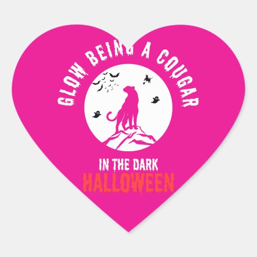 Cœur sticker animal cougar (Devant)