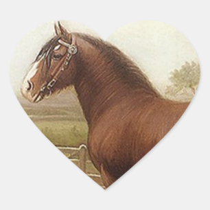 Cœur Sticker Antique Bay Clydesdale Draft Horse Parade