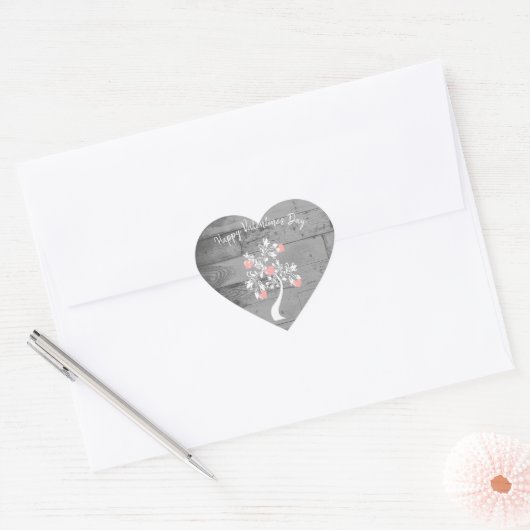 Cœur Sticker Arbre Coeurs Valentin Rose (Enveloppe)