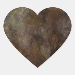 Cœur Sticker Brown et noir du coeur fractal Abstrait