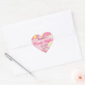 Cœur Sticker Buffet Fleur Rose Whimsical (Enveloppe)
