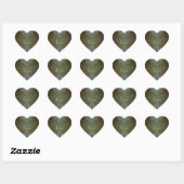 Cœur Sticker Buffet Vintage Teal Scroll Brown Candy (Feuille)