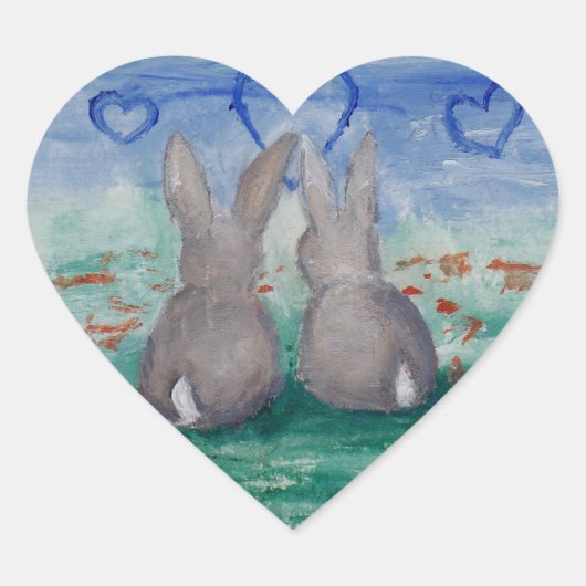Cœur Sticker Bunny Lovin aceo (Devant)