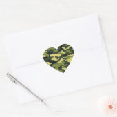 Cœur Sticker camouflage vert (Enveloppe)