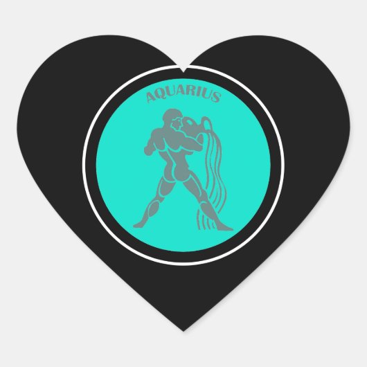Cœur Sticker cardiaque Aquarius (Devant)