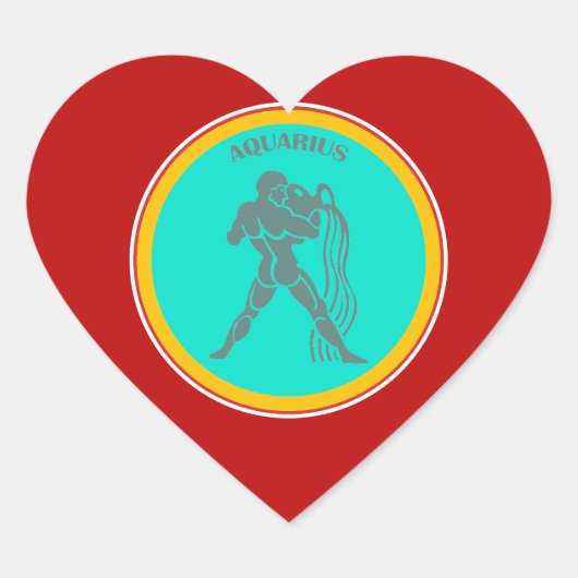 Cœur Sticker cardiaque Aquarius (Devant)