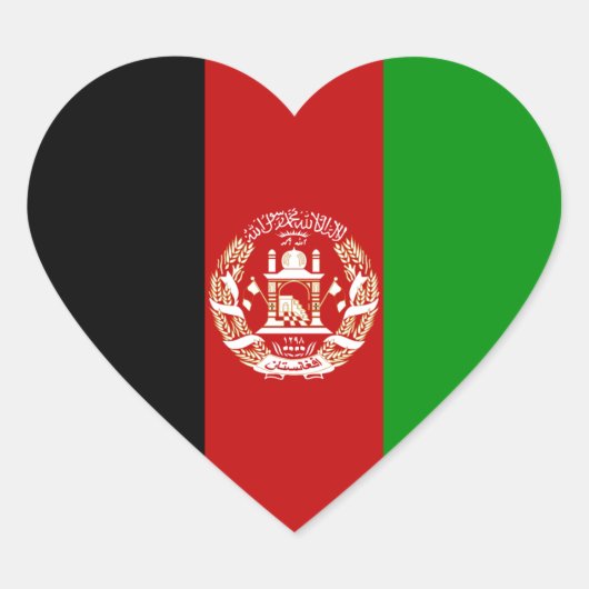 Cœur Sticker cardiaque du drapeau de l'Afghanistan (Devant)