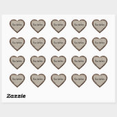 Cœur Sticker cardiaque en bois rustique (Feuille)